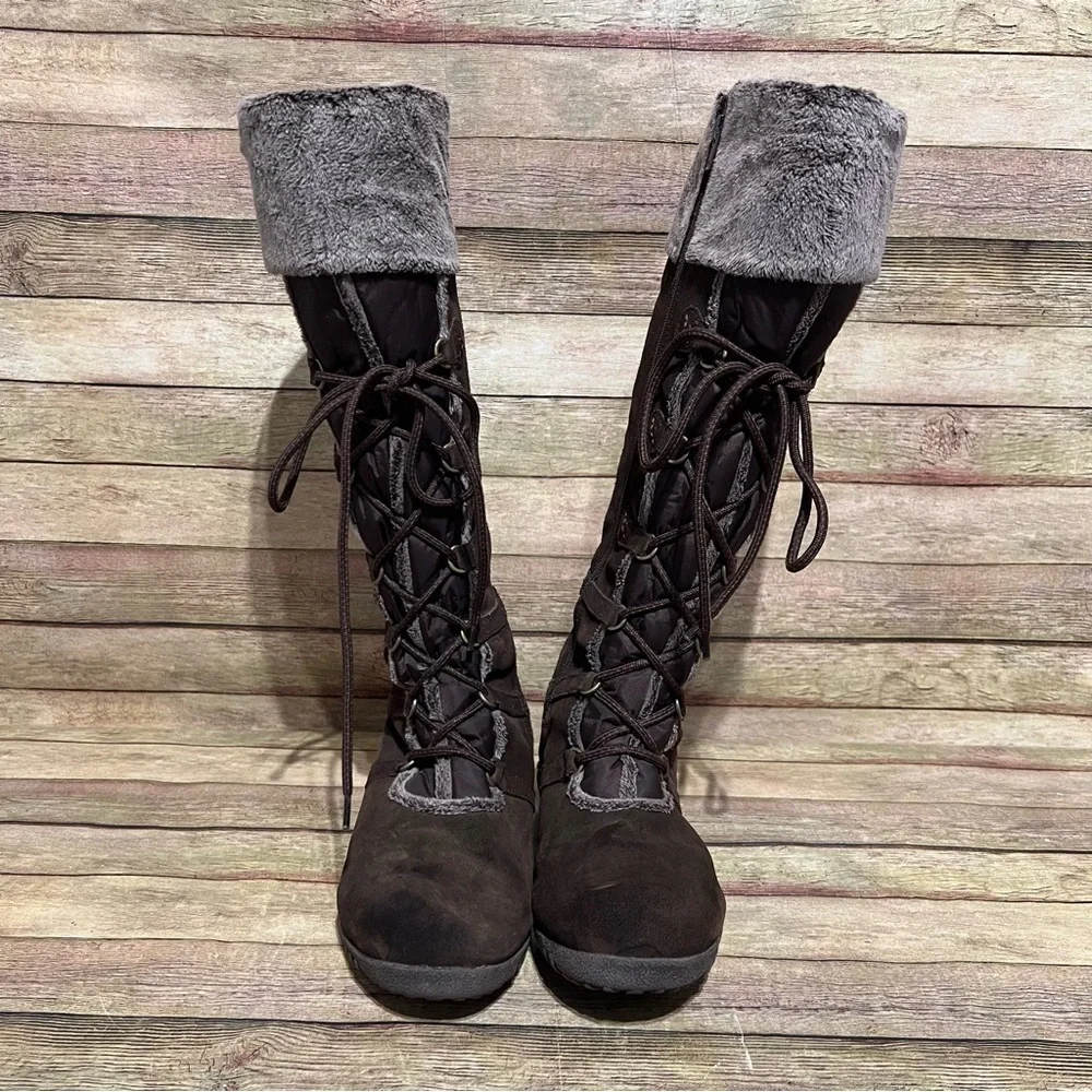 Khombu Brown Suede Tall Winter Boots